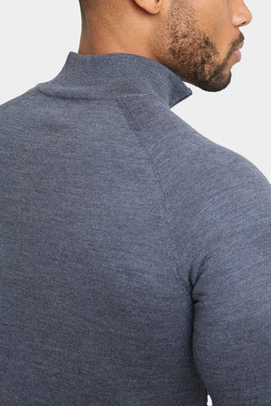 Merino Wool Half Zip Neck in Grey Marl - TAILORED ATHLETE - ROW