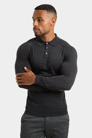 Merino Wool Polo Shirt in Forest Marl - TAILORED ATHLETE - ROW