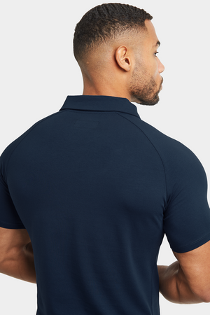 Jersey Buttonless Polo Shirt in Navy - TAILORED ATHLETE - ROW