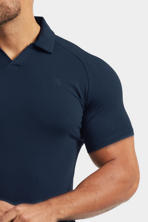 Jersey Buttonless Polo Shirt in Navy - TAILORED ATHLETE - ROW