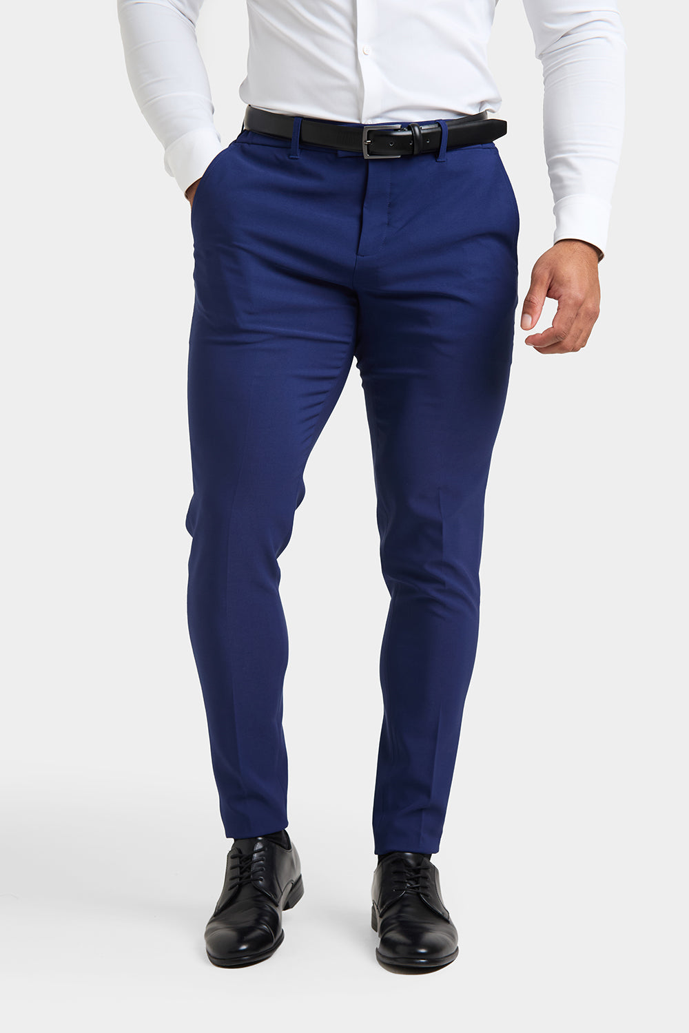 True Muscle Fit Tech Suit Trousers in Ink Blue - TAILORED ATHLETE - ROW