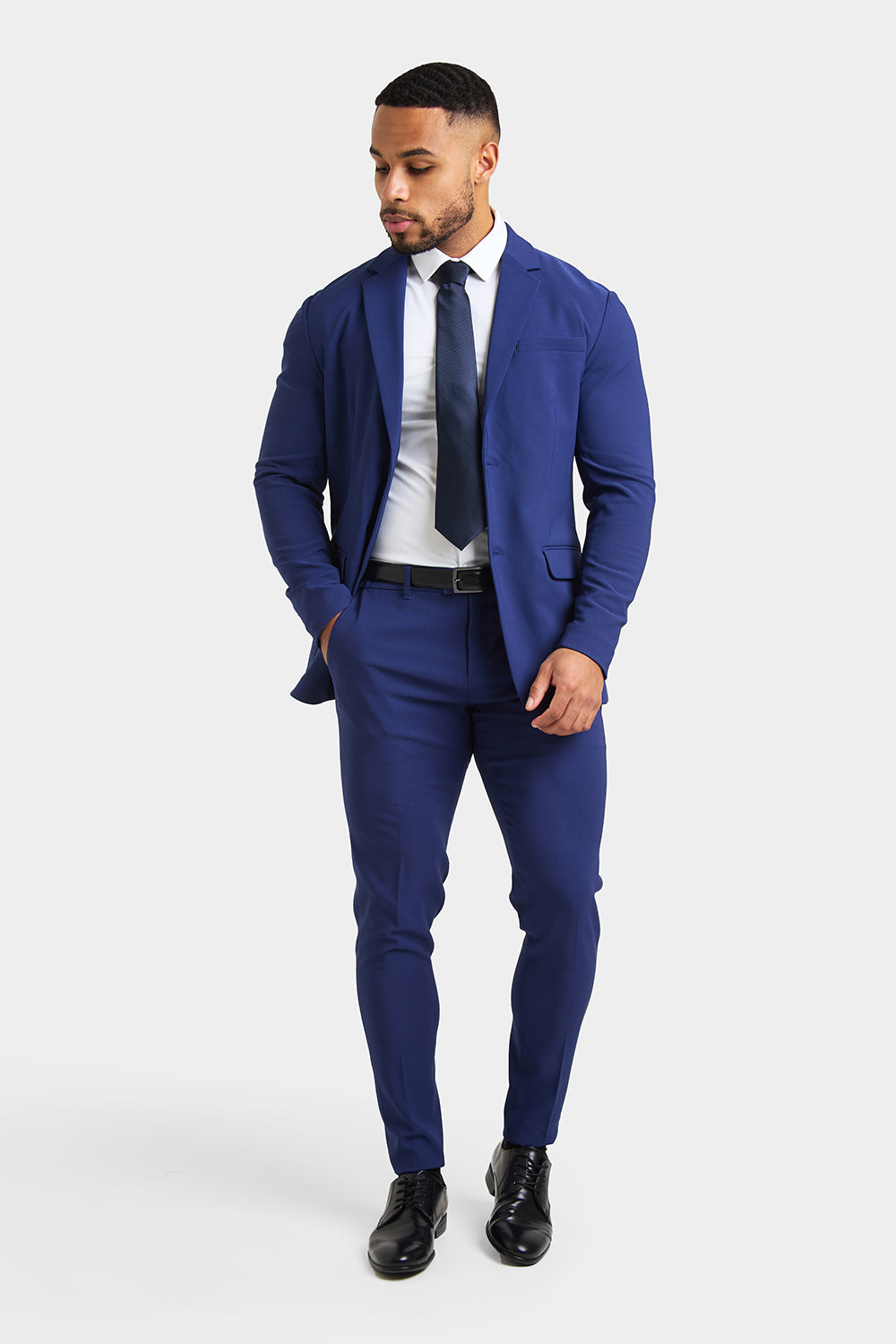 True Muscle Fit Tech Suit Jacket in Ink Blue - TAILORED ATHLETE - ROW