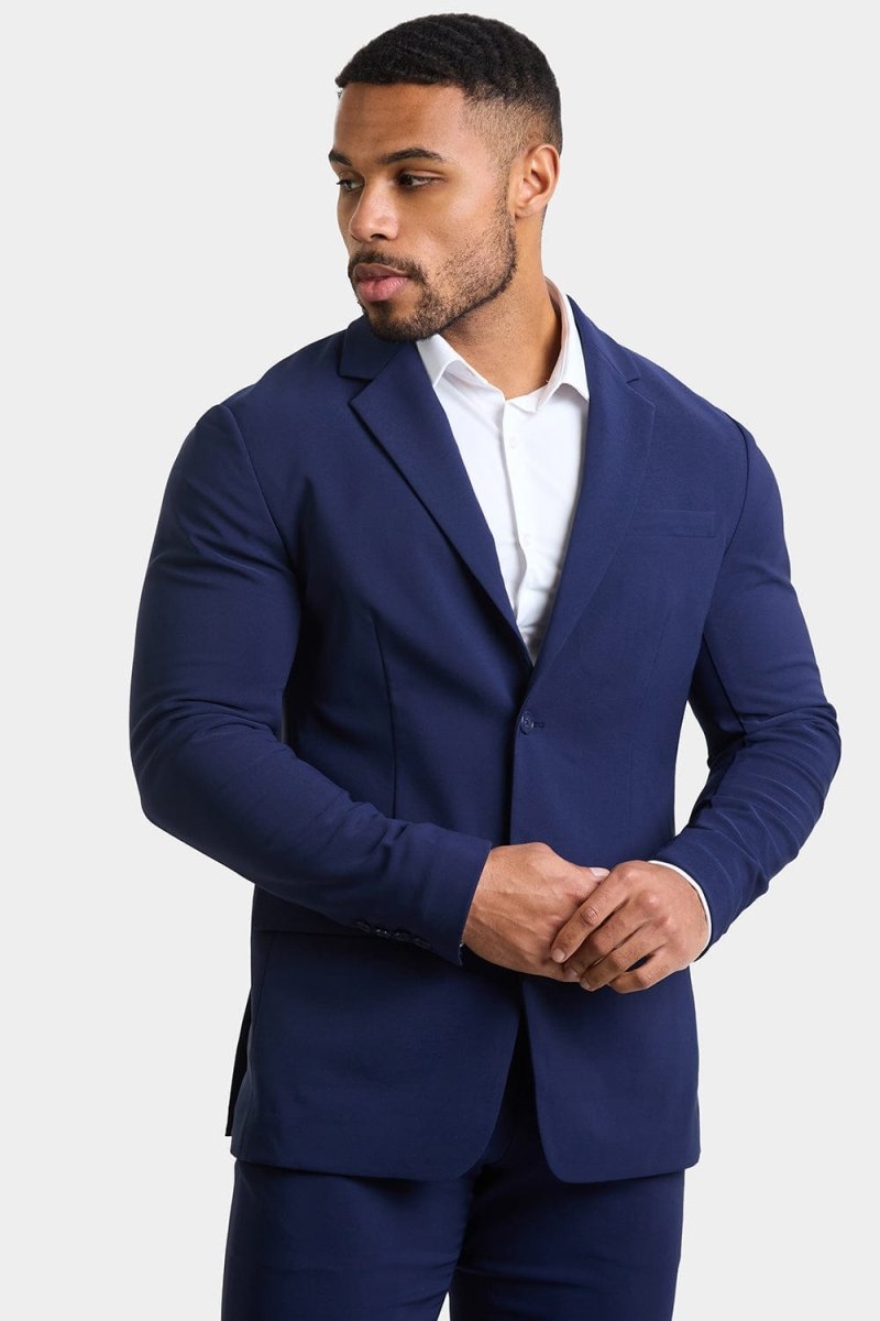 True Muscle Fit Tech Suit Jacket in Navy - TAILORED ATHLETE - ROW