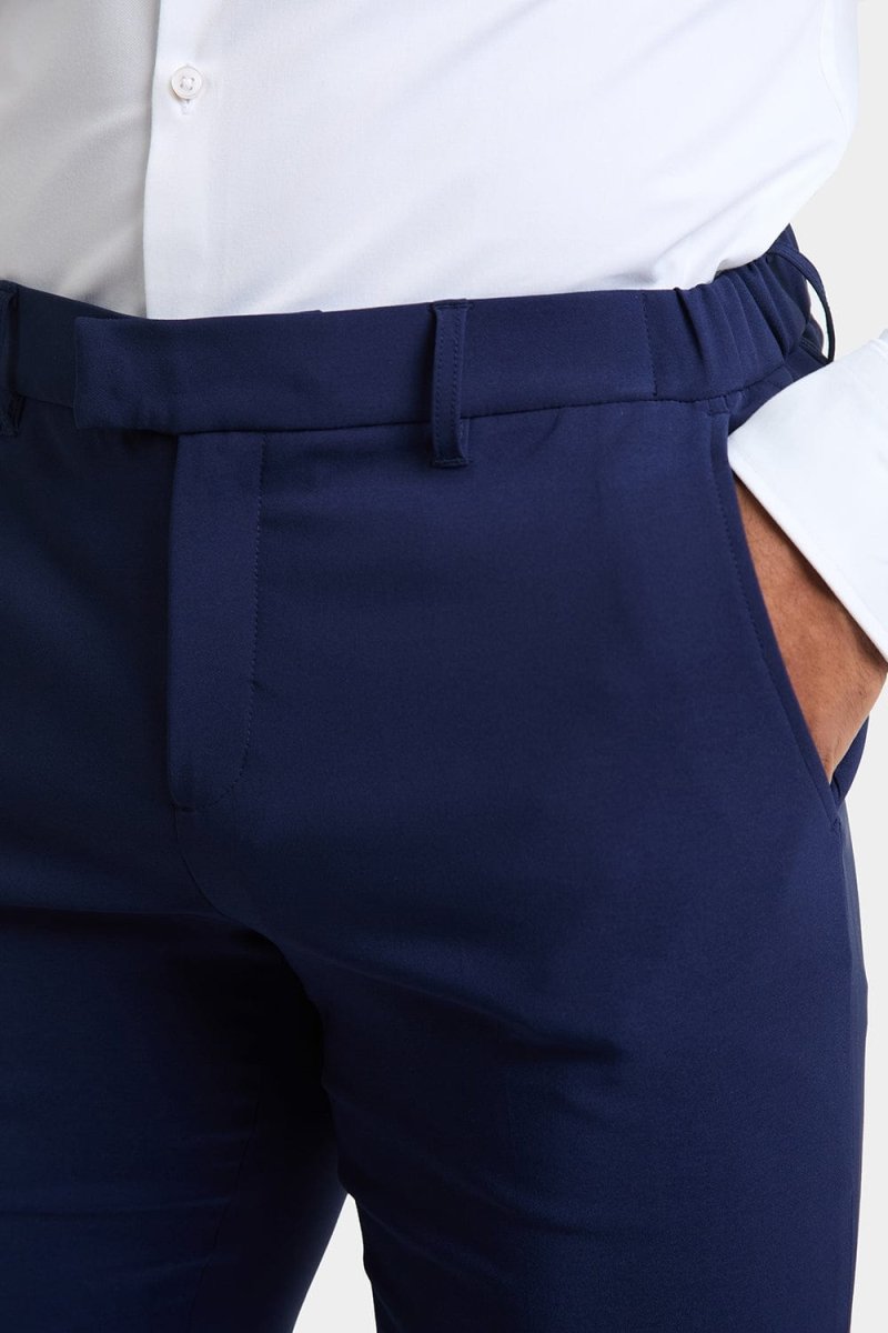 True Muscle Fit Tech Suit Trousers in Navy - TAILORED ATHLETE - ROW
