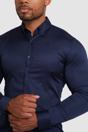 Muscle Fit Signature Shirt 2.0 in French Navy - TAILORED ATHLETE - ROW