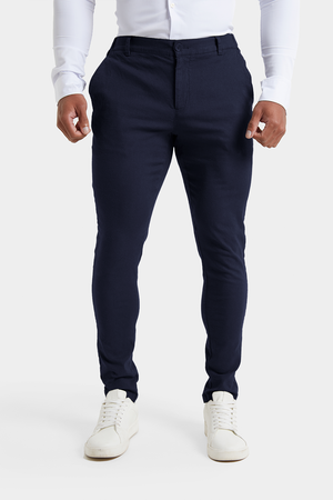 Linen-blend Trousers in Navy - TAILORED ATHLETE - ROW