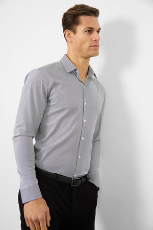 Performance Business Shirt in Navy/White Bengal Stripe - TAILORED ATHLETE - ROW