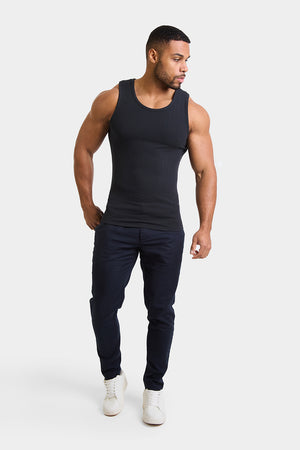 Needle Out Ribbed Vest in Black - TAILORED ATHLETE - ROW