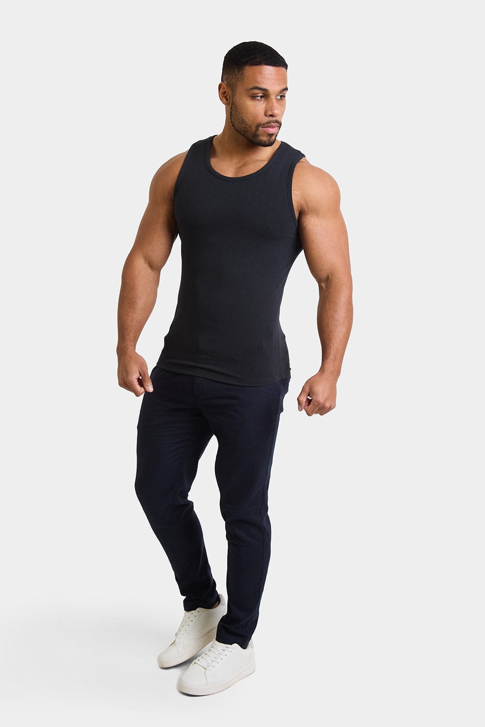 Needle Out Ribbed Vest in Black - TAILORED ATHLETE - ROW