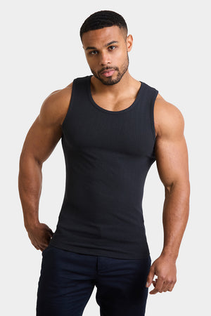 Needle Out Ribbed Vest in Black - TAILORED ATHLETE - ROW