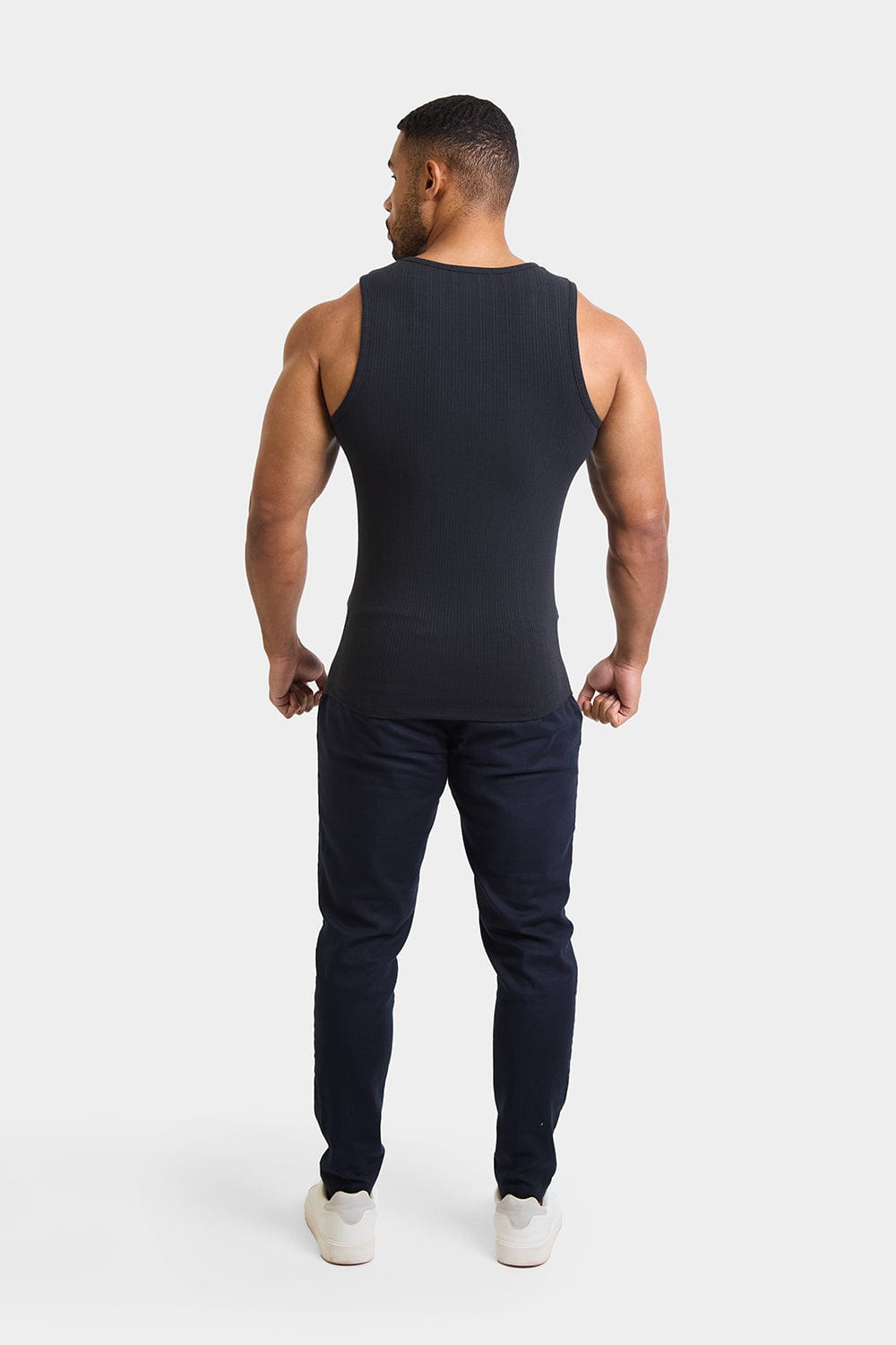Needle Out Ribbed Vest in Black - TAILORED ATHLETE - ROW
