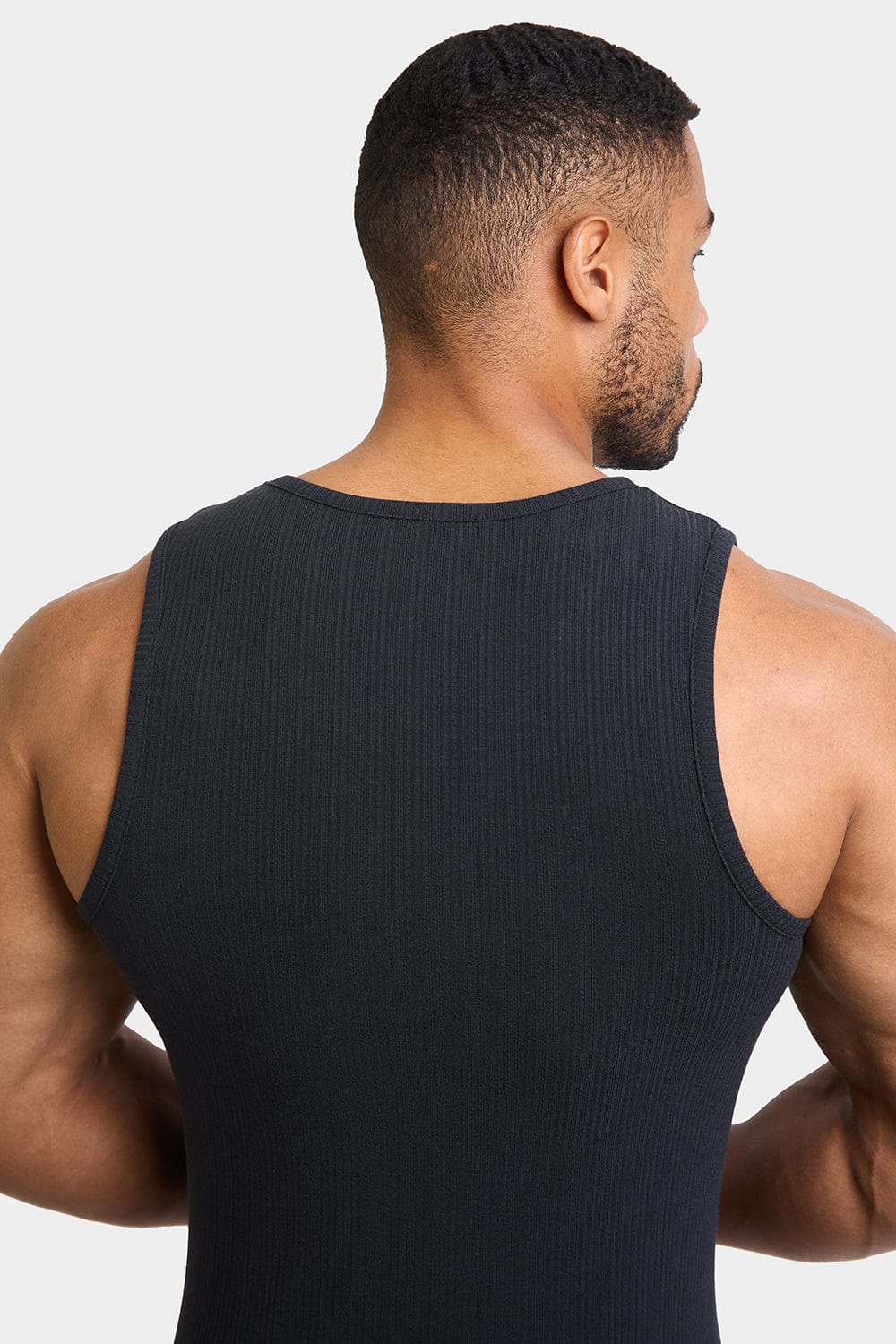 Needle Out Ribbed Vest in Black - TAILORED ATHLETE - ROW
