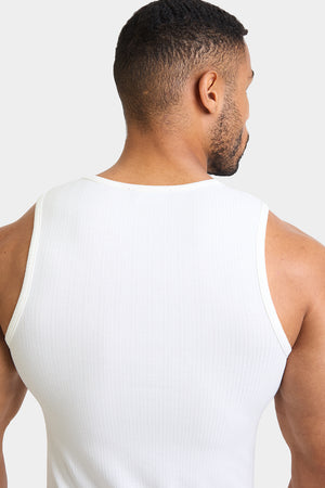 Needle Out Ribbed Vest in Chalk - TAILORED ATHLETE - ROW