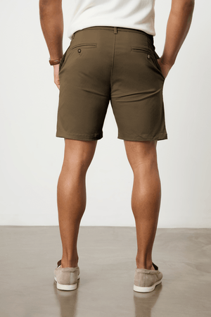 Muscle Fit Chino Shorts in Khaki - TAILORED ATHLETE - ROW