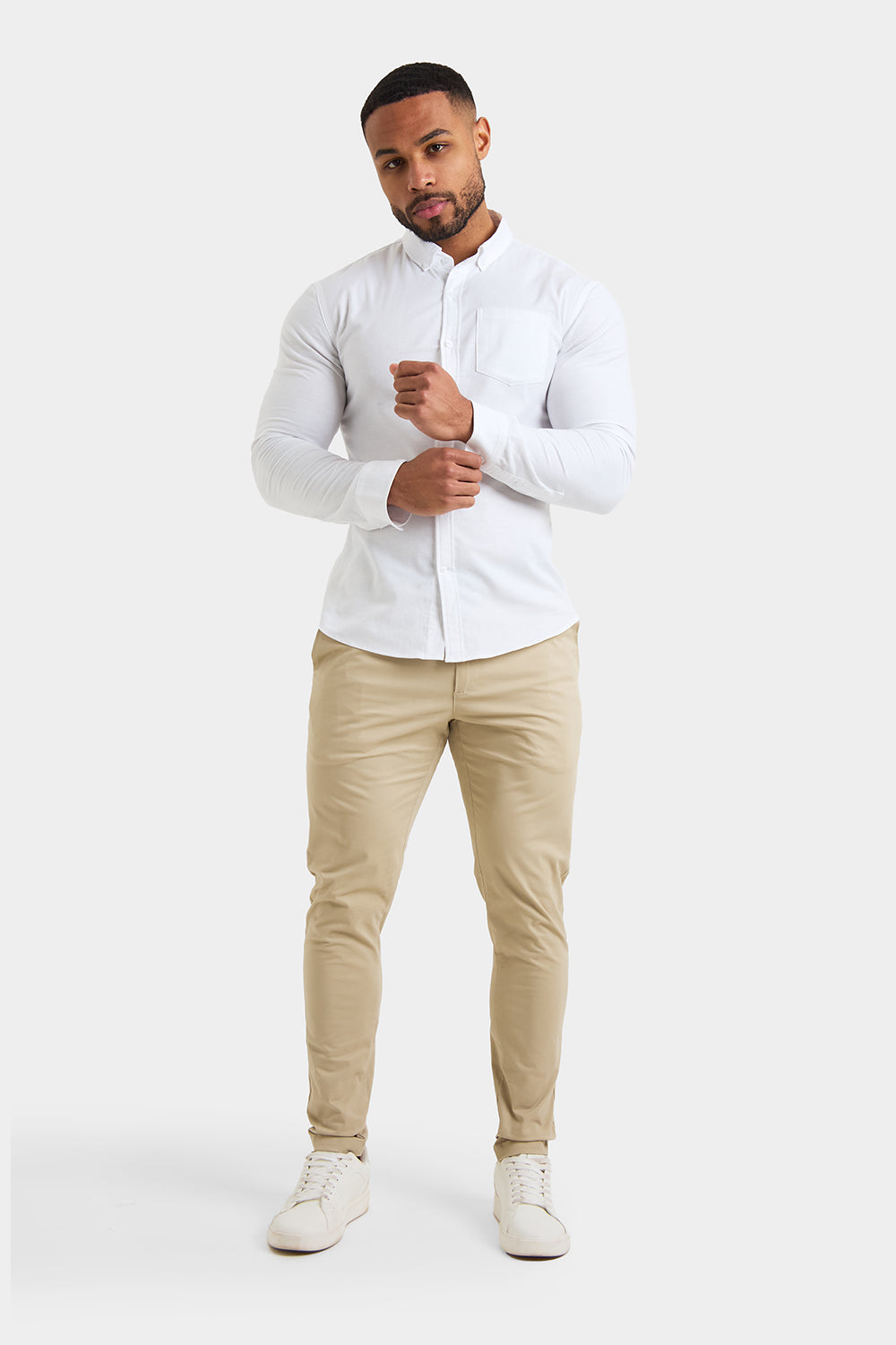 Casual Oxford Shirt in White - TAILORED ATHLETE - ROW
