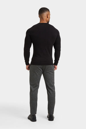 Check Trousers in Black/Grey - TAILORED ATHLETE - ROW