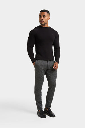 Check Trousers in Black/Grey - TAILORED ATHLETE - ROW