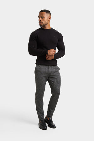 Check Trousers in Black/Grey - TAILORED ATHLETE - ROW