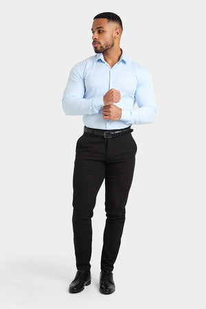 Performance Business Shirt in Blue Mid Stripe - TAILORED ATHLETE - ROW