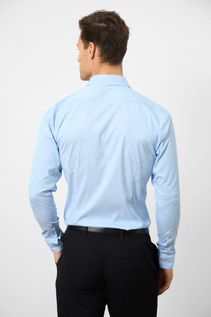 Performance Business Shirt in Blue/White Bengal Stripe - TAILORED ATHLETE - ROW