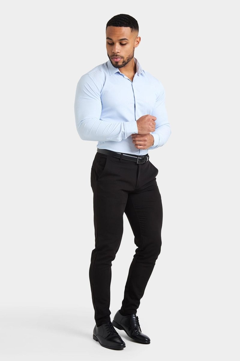 Performance Business Shirt in Blue Fine Stripe - TAILORED ATHLETE - ROW