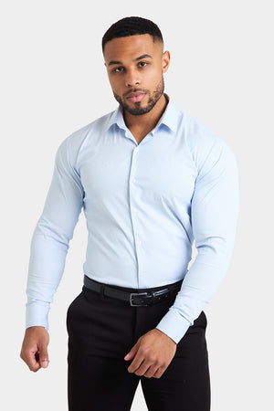 Performance Business Shirt in Blue Fine Stripe - TAILORED ATHLETE - ROW