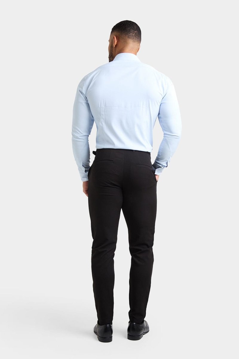 Performance Business Shirt in Blue Fine Stripe - TAILORED ATHLETE - ROW