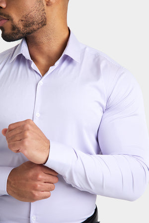 Performance Business Shirt in Lilac Fine Stripe - TAILORED ATHLETE - ROW