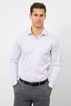 Performance Business Shirt in Lilac/White Bengal Stripe - TAILORED ATHLETE - ROW