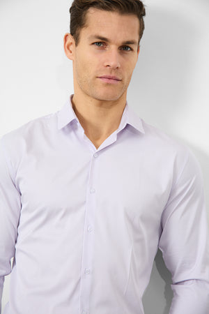 Performance Business Shirt in Lilac/White Bengal Stripe - TAILORED ATHLETE - ROW