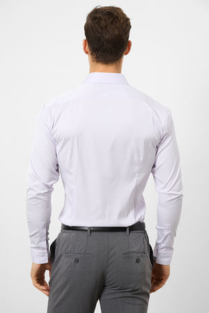 Performance Business Shirt in Lilac/White Bengal Stripe - TAILORED ATHLETE - ROW