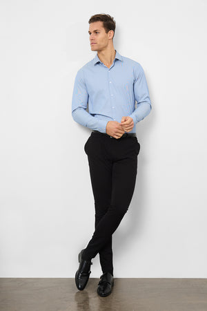 Performance Business Shirt in Navy/White Micro Stripe - TAILORED ATHLETE - ROW