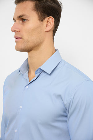 Performance Business Shirt in Navy/White Micro Stripe - TAILORED ATHLETE - ROW