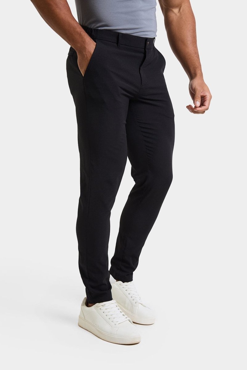 Performance Chino Trouser in Black - TAILORED ATHLETE - ROW