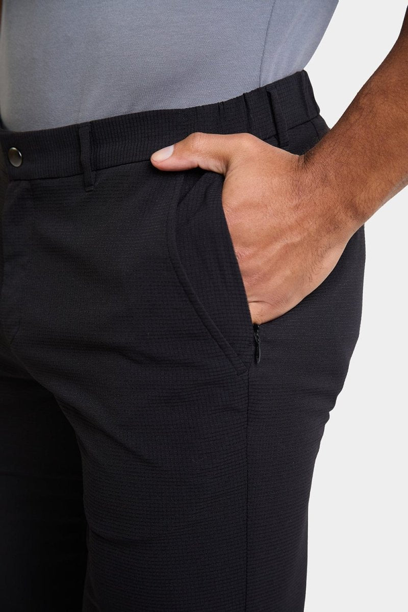 Performance Chino Trouser in Black - TAILORED ATHLETE - ROW