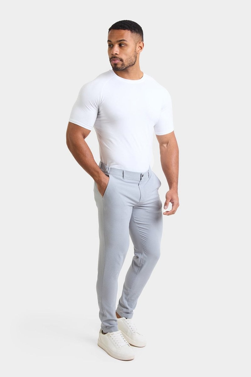 Performance Chino Trouser in Grey - TAILORED ATHLETE - ROW