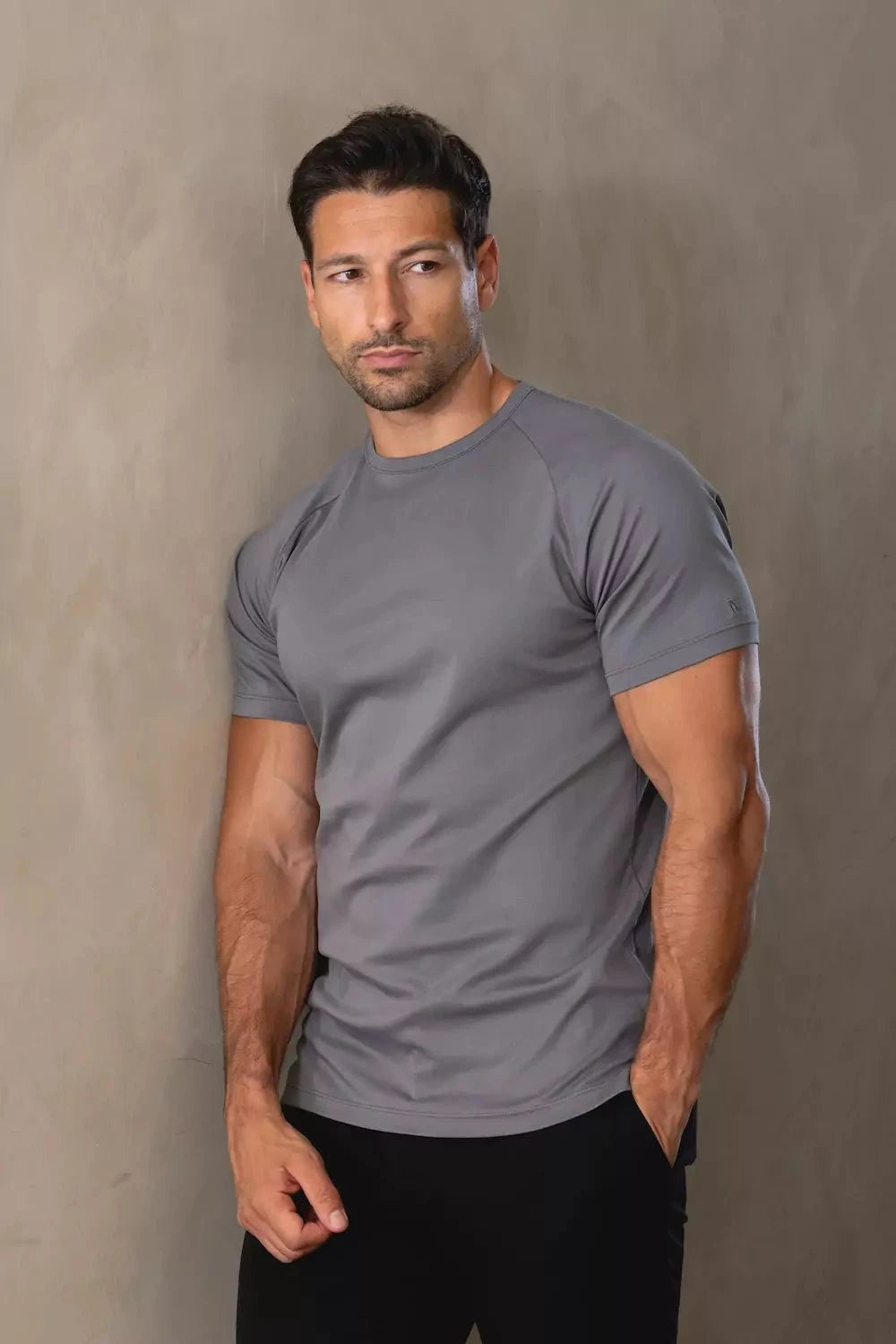Mercerised Cotton T-Shirt in Graphite