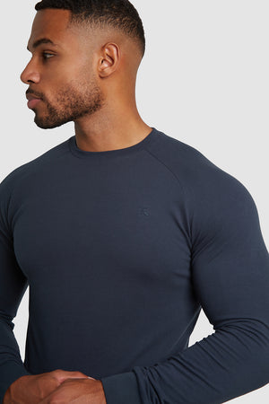 Pique Long Sleeve T-Shirt in Battleship Grey - TAILORED ATHLETE - ROW