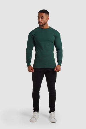 Pique Long Sleeve T-Shirt in Racing Green - TAILORED ATHLETE - ROW