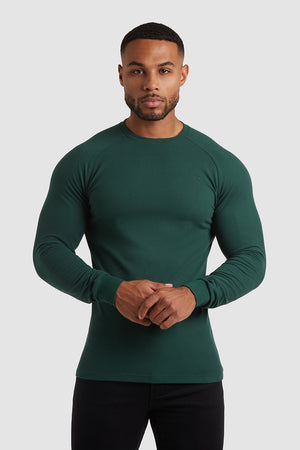 Pique Long Sleeve T-Shirt in Racing Green - TAILORED ATHLETE - ROW