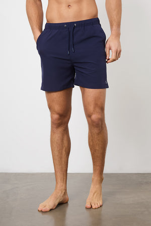 Plain Swim Short in Navy - Longer Length - TAILORED ATHLETE - ROW