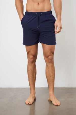 Plain Swim Short in Navy - Longer Length - TAILORED ATHLETE - ROW