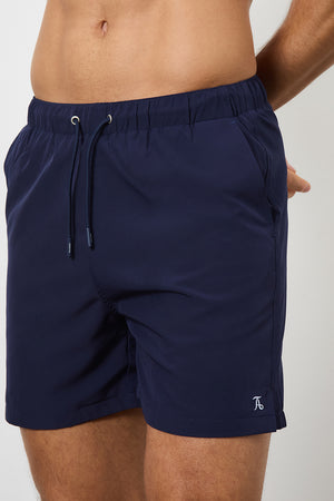 Plain Swim Short in Navy - Longer Length - TAILORED ATHLETE - ROW