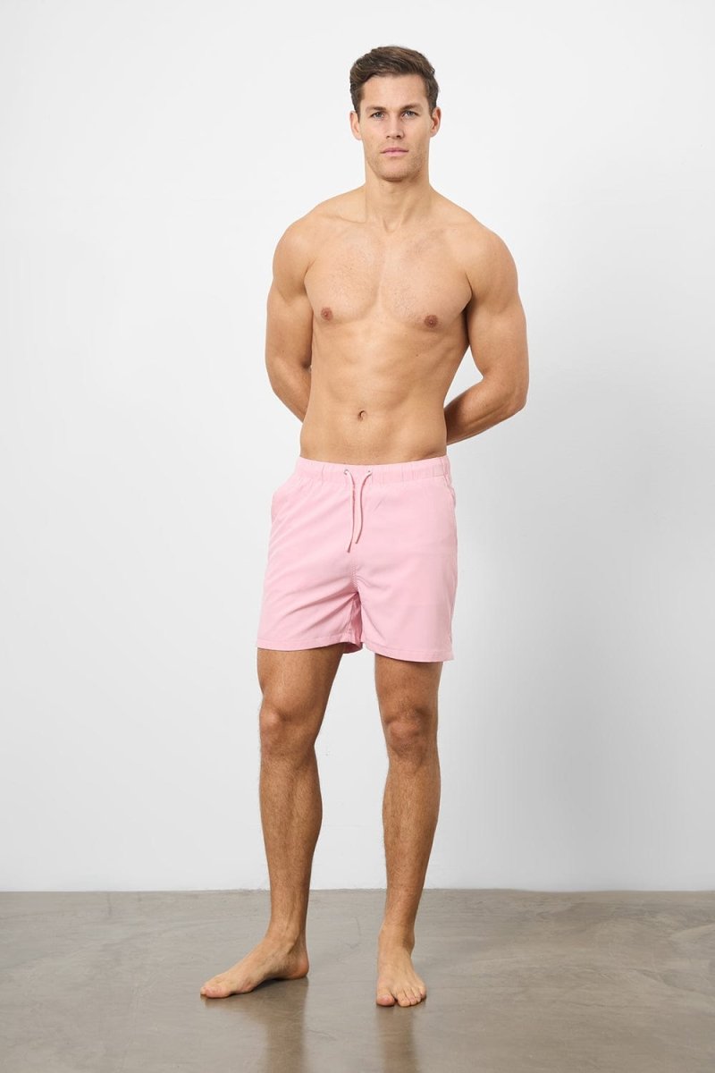 Plain Swim Short in Pale Pink - Longer Length - TAILORED ATHLETE - ROW