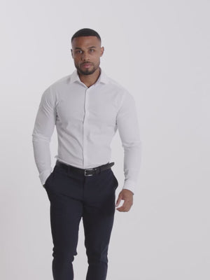 Muscle Fit Dress Shirt in White