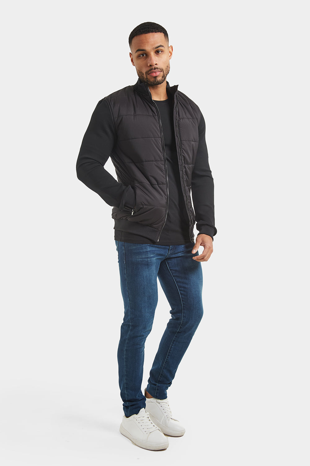 Quilted Hybrid Jacket in Black - TAILORED ATHLETE - ROW