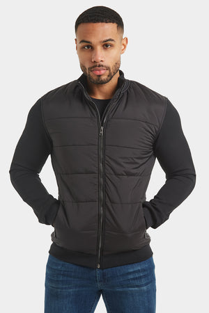 Quilted Hybrid Jacket in Black - TAILORED ATHLETE - ROW