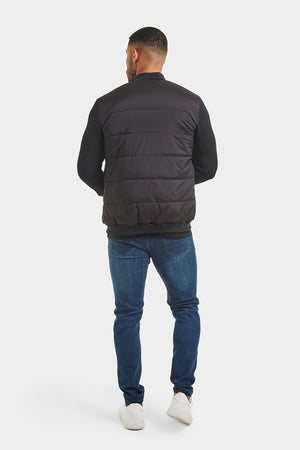 Quilted Hybrid Jacket in Black - TAILORED ATHLETE - ROW