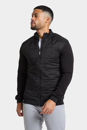 Quilted Hybrid Jacket in Black - TAILORED ATHLETE - ROW