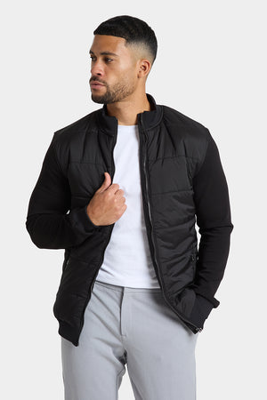 Quilted Hybrid Jacket in Black - TAILORED ATHLETE - ROW